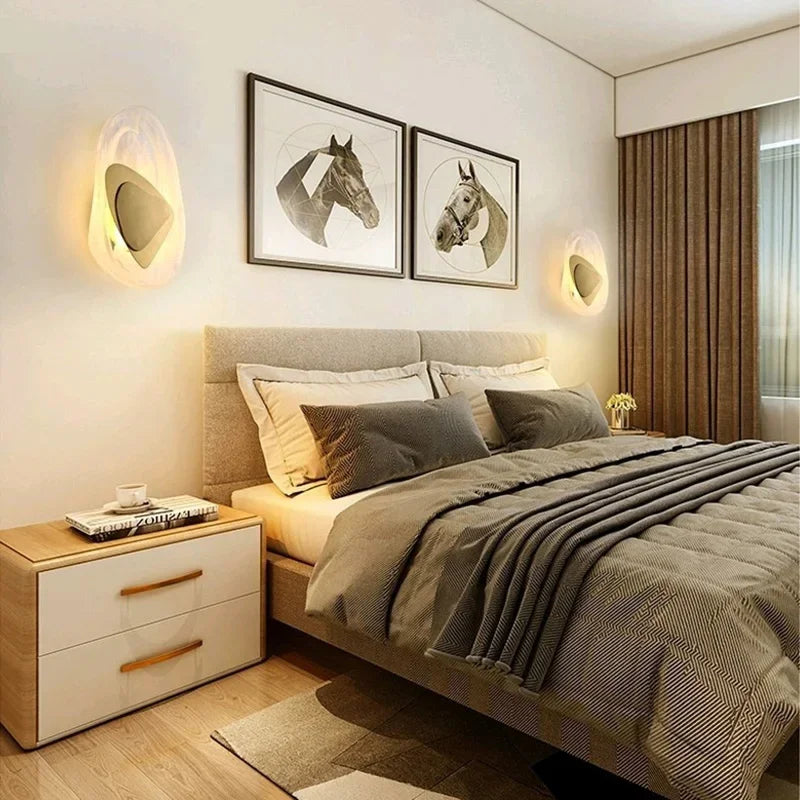 Nordic Marble Wall Lamp | H11.81-11.75 in | Modern LED Sconce | Elegant Home Decor Lighting | Brick by Brick