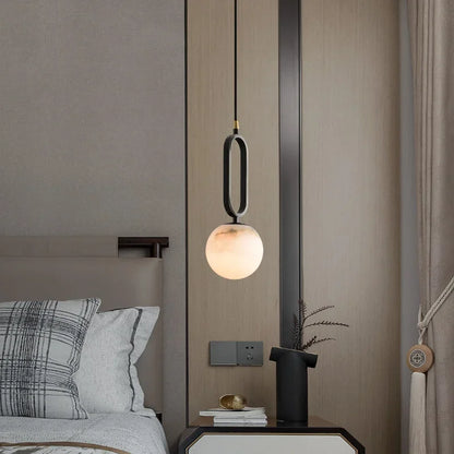 Real Natural Marble Pendant Light | 8.7 x 4.7 x 2.6 in | Modern Scandinavian Design | Elegant Home Lighting | Brick by Brick