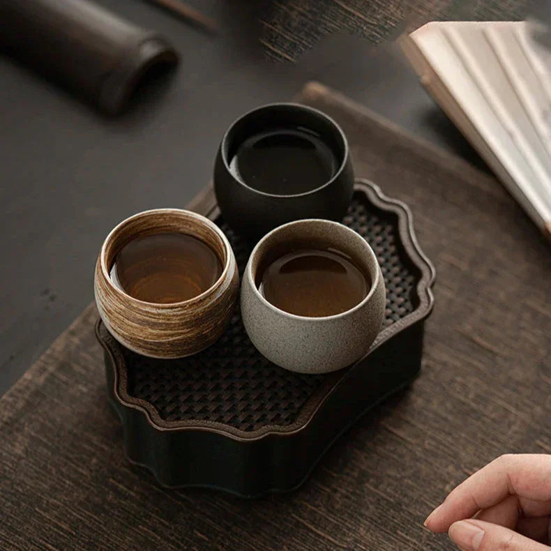 Rustic Ceramic Espresso Cups | 3oz Stoneware with Earth-Toned Glaze | Microwave & Dishwasher Safe