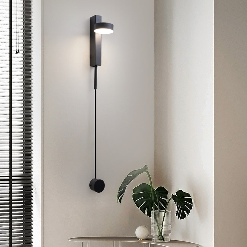 Gold Wall Sconce | 6.1 x 3.94 x 10.6 in | Modern LED Lamp with Dimmer | Adjustable Arm | Brick by Brick