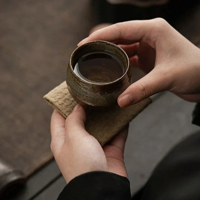 Rustic Ceramic Espresso Cups | 3oz Stoneware with Earth-Toned Glaze | Microwave & Dishwasher Safe