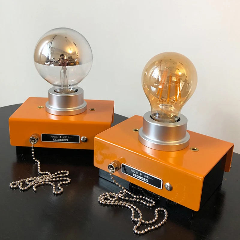 Bauhaus Retro Wall Lamp | 3.5in | Orange Square Box Camera Design | Decorative Sconce | Brick by Brick