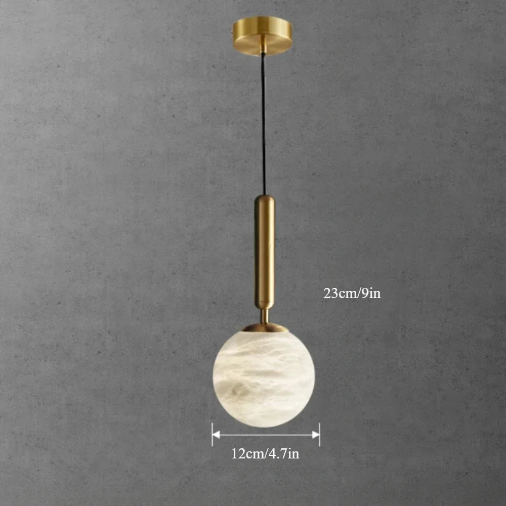 Copper Pendant Light | D4.7 in or D5.9 in | Modern Marble | Single Head Chandelier | Brick by Brick