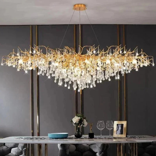 American Crystal Pendant Chandelier | D15.7- 47.2 in & L39.4-70.9 in | Modern Luxury Ceiling Light | Brick by Brick