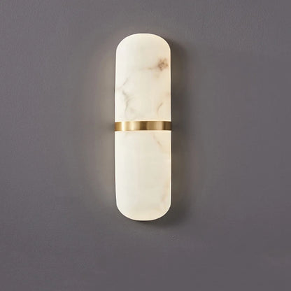 Marble LED Wall Light  | 15.7 x 3.5 in | Semi-Cylinder Light | Imitation Marble Decor Fixture | Brick by Brick