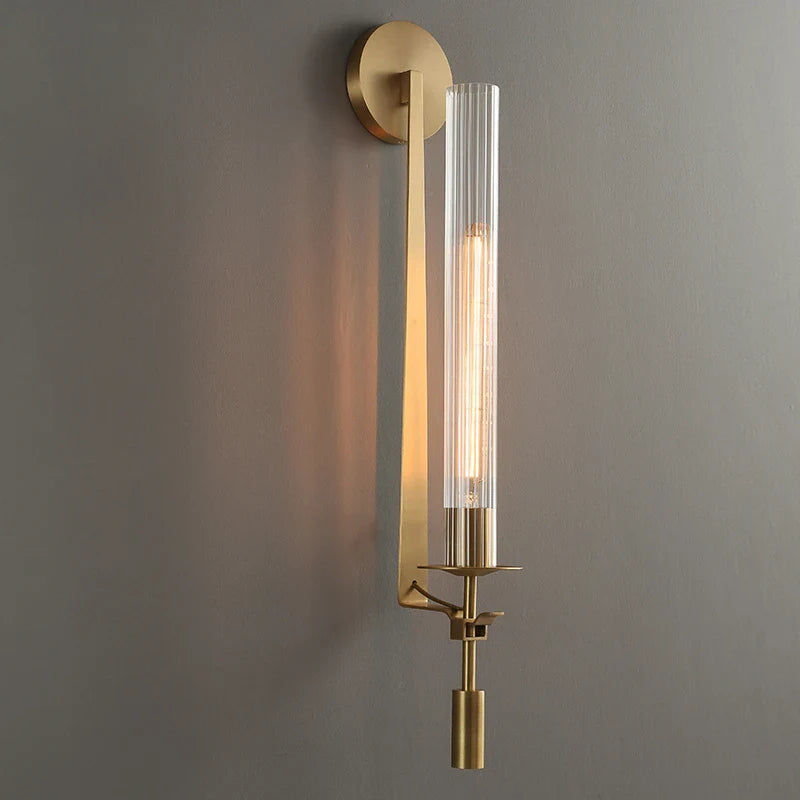 Gold Wall Sconce | 3.9 x 13.4 x 22.8 in | Nordic Design Wall Light | Elegant Ambient Lighting | Brick by Brick