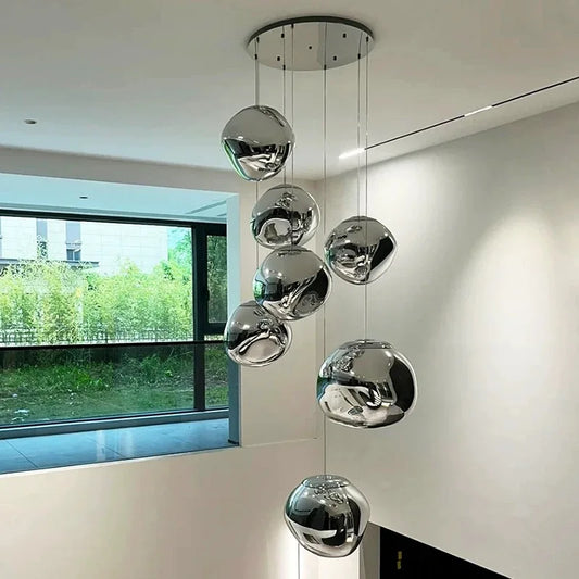 Nordic Lava Glass Pendant Light | Modern LED Chandelier | Indoor Hanging Lamp | Brick by Brick