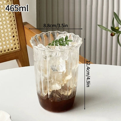 Wave Glass Cup | Transparent Ripple Drinking Cup | 300ml to 650ml | Creative Mug | Brick by Brick