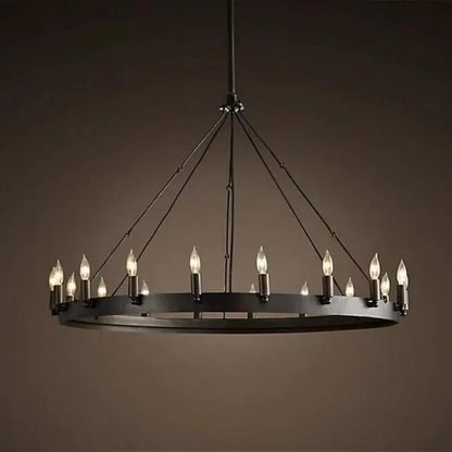 Vintage Industrial Iron Pendant Lamp | 12 - 33 Heads | Round Retro Chandelier | LED Compatible Droplight for Home Café Restaurant | Brick by Brick