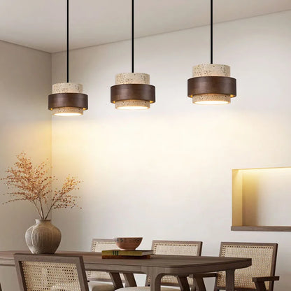 Natural Stone LED Pendant Lamp | L26.6 - L39.4 in | 59.1 in Adjustable Ceiling Light | Brick by Brick