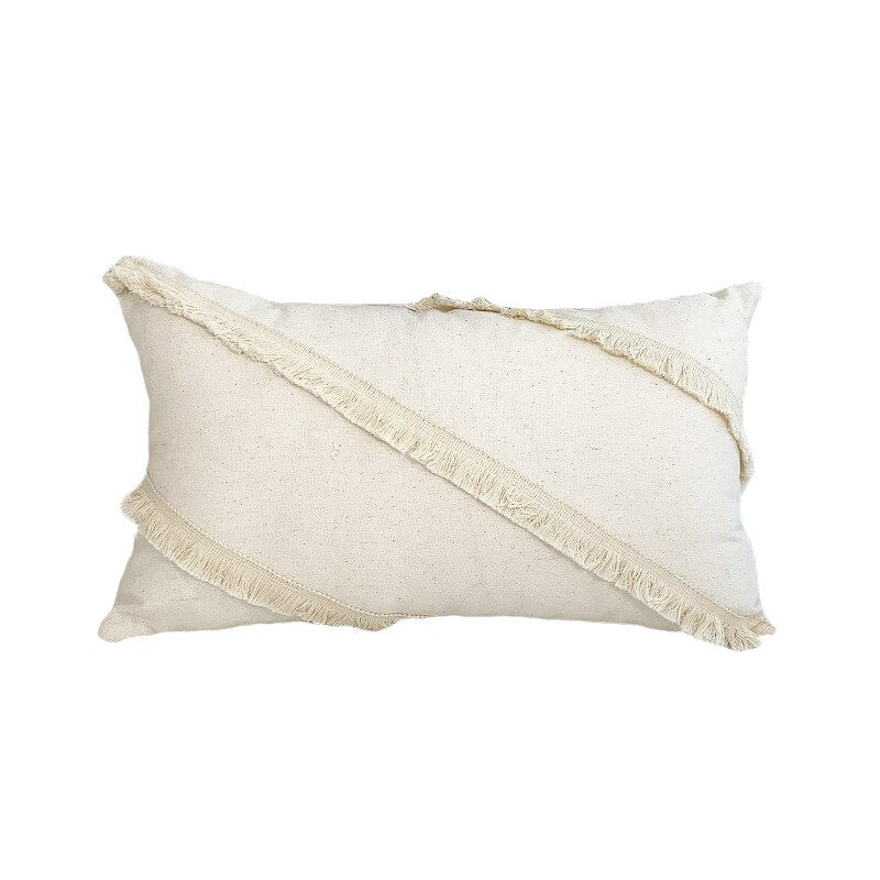 Japandi Cotton Linen Pillow Cover | Beige Woven Design | Modern Cushion Case | Minimalist Home Décor | Brick by Brick