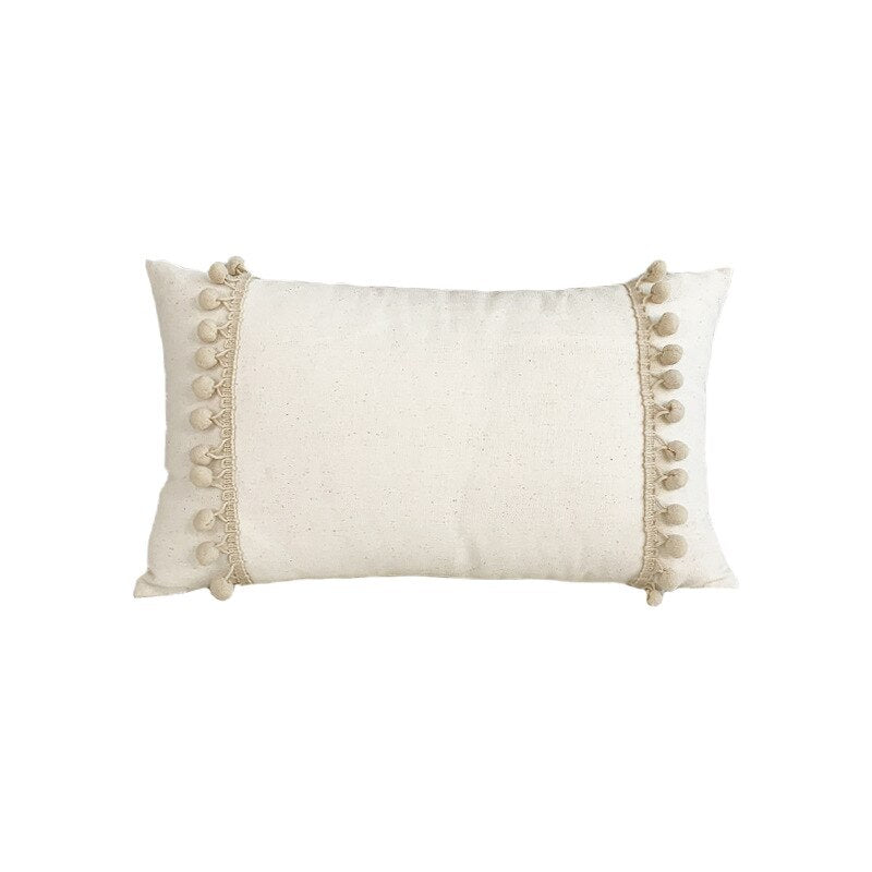 Japandi Cotton Linen Pillow Cover | Beige Woven Design | Modern Cushion Case | Minimalist Home Décor | Brick by Brick