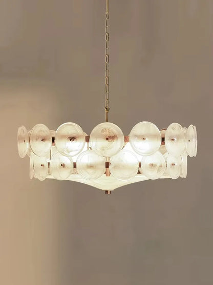 French Glass Pendant Chandelier | 23.6 in or 31.5 in| Glass Stone | Retro Nordic Style | Elegant Lighting Fixture | Brick by Brick