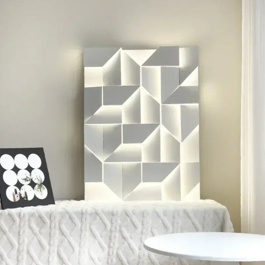LED 3D Wall Light | Modern Acrylic & Iron Sconce | Adjustable Brightness with Remote | Brick by Brick