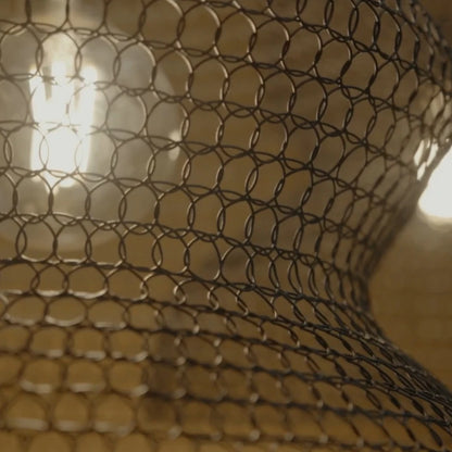 Wabi Sabi Iron Mesh Chandelier | 7.5 lbs | H14 - H 29.5in | Japanese Style Retro Pendant Light | Brick by Brick