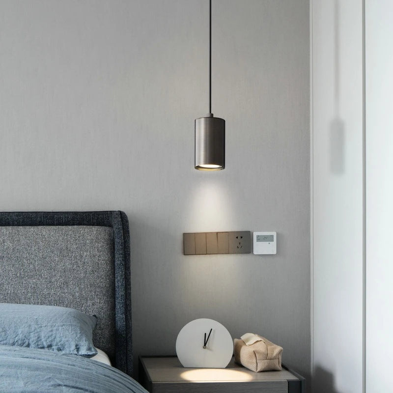 Modern Pendant Lamp | 2.4 x 4.3in | Nordic Minimalist LED Iron Light | Bedroom Living Room Ceiling Fixture | Brick by Brick