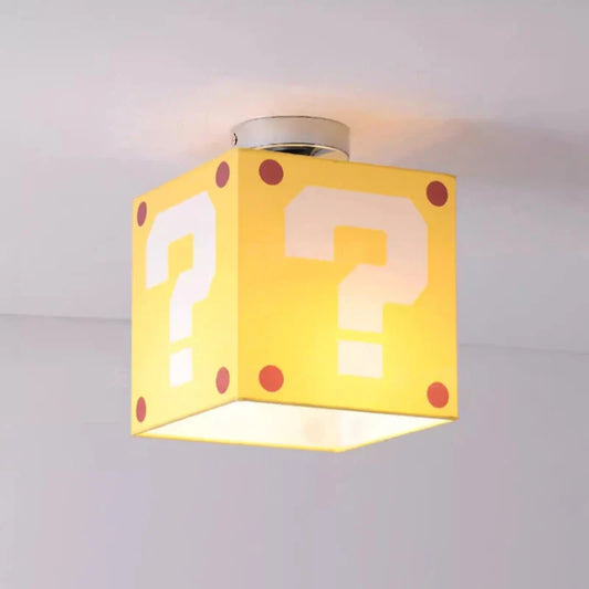 Retro Pixel Ceiling Light | Question Block Style | E27 Socket | 3 Light Modes