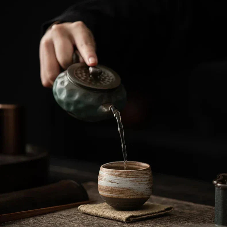 Rustic Ceramic Espresso Cups | 3oz Stoneware with Earth-Toned Glaze | Microwave & Dishwasher Safe