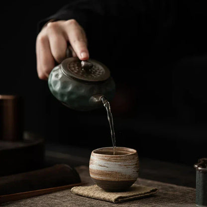 Rustic Ceramic Espresso Cups | 3oz Stoneware with Earth-Toned Glaze | Microwave & Dishwasher Safe