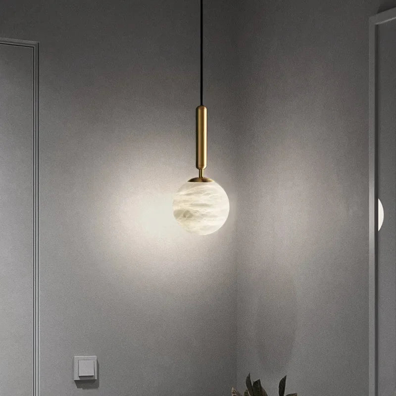 Copper Pendant Light | D4.7 in or D5.9 in | Modern Marble | Single Head Chandelier | Brick by Brick