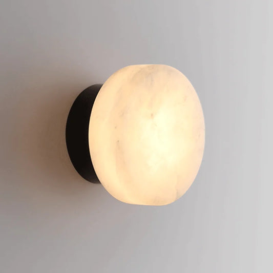 Marble Wall Lamp | 5.43x3.35 in | Modern Copper & Frosted Glass | LED Up & Down Lighting | Home Interior Lighting | Brick by Brick