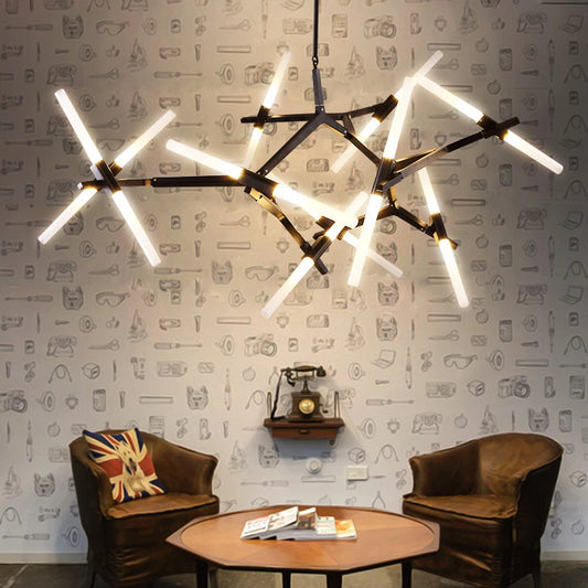 Glass Tube Pendant Light | Modern Industrial Nordic Tree Chandelier | 6–20 Heads | Brick by Brick
