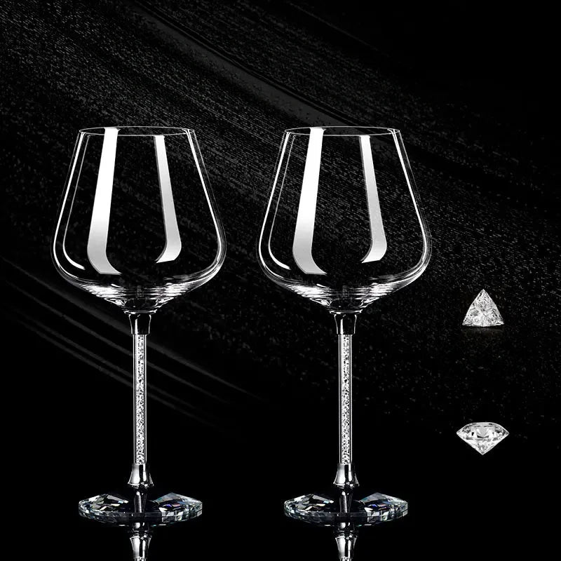 2pcs Crystal Glass Set | 8.7 H x 2.6 in | Luxury Tall Wine & Champagne Glasses | High-End Drinkware | Brick by Brick