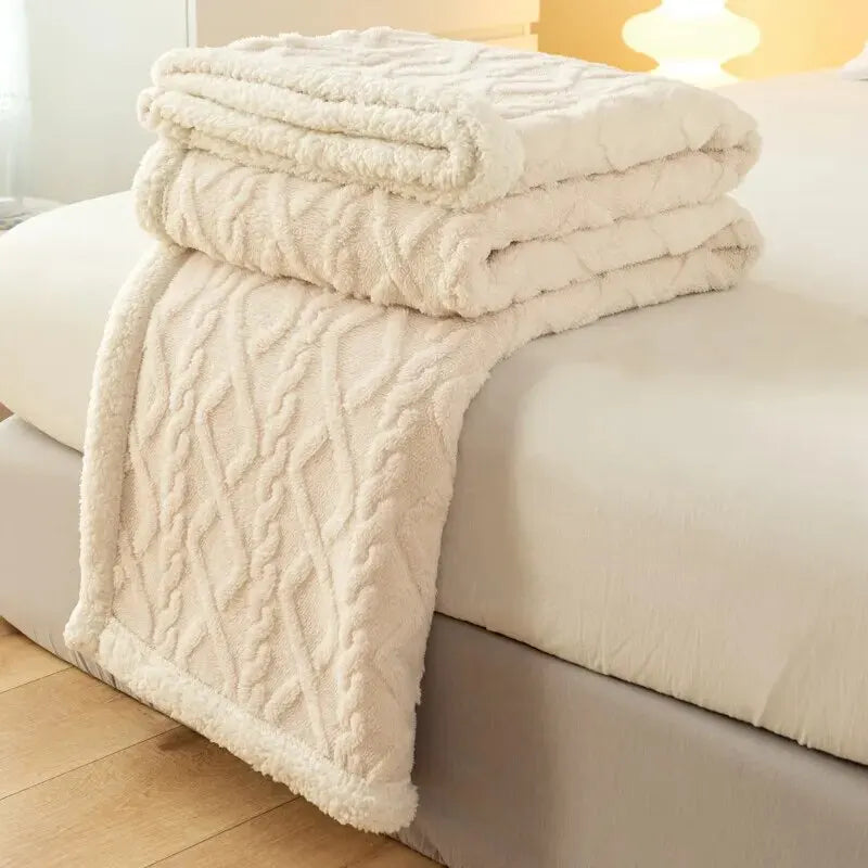 Tafurong Wool Blankets | 59 x 79 in | Thickened Warm Leisure Throw | Soft Polyester | Stylish Decor | Brick by Brick