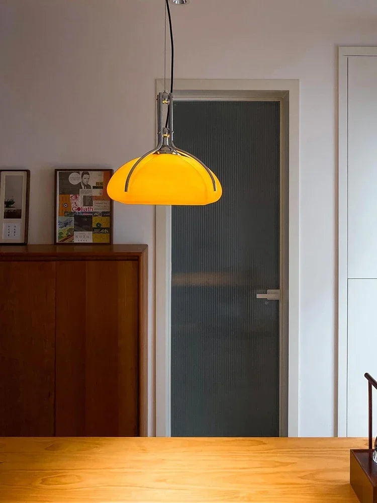 Bauhaus Pumpkin Pendant Light | Vintage Orange Chandelier | Nordic Mushroom LED Ceiling Lamp | Brick by Brick