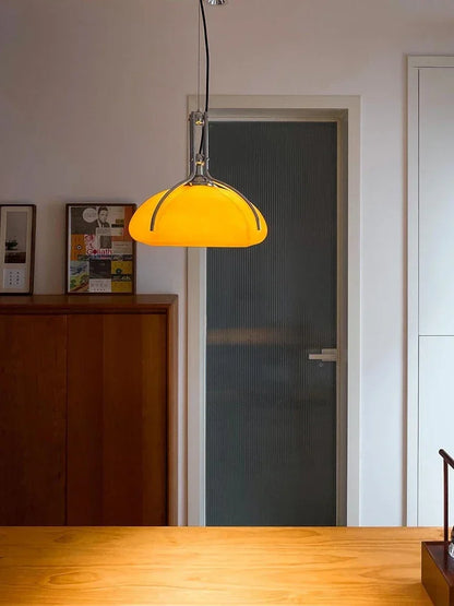 Bauhaus Pumpkin Pendant Light | Vintage Orange Chandelier | Nordic Mushroom LED Ceiling Lamp | Brick by Brick