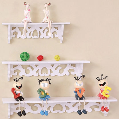 Floating Wall Shelves | Set of 3 | White Wooden Display | Modern Decorative Storage | Brick by Brick
