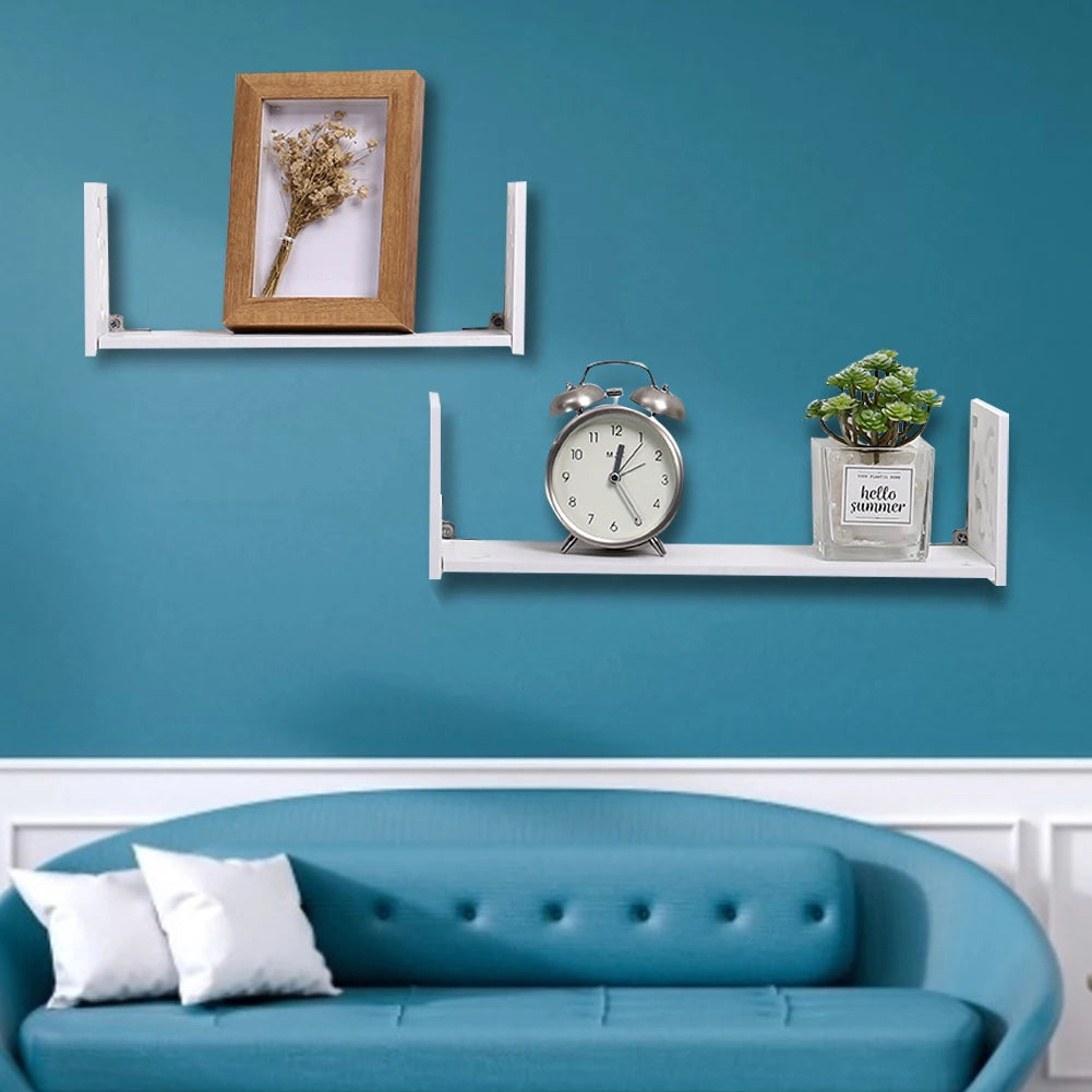 Carved Wall Floating Shelves Set | Small & Large | Decorative U-Shaped Design | Brick by Brick