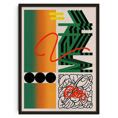 Vintage Abstract  Wall Art | 7.9 - 19.7 in | Mind Maze Poster | Retro Canvas Print | Unframed | Brick by Brick