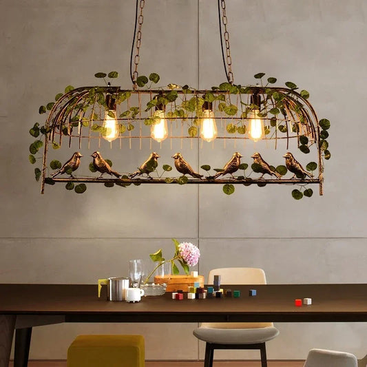 Retro Birdcage Pendant Lamp | D 19.3 - 41.3 in | Industrial Wrought Iron Hanging Light | E27 LED Fixture | Brick by Brick