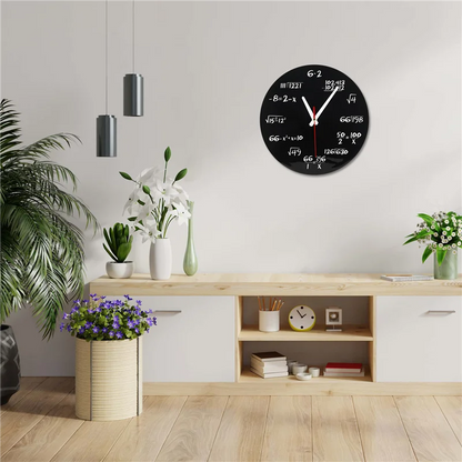Math Equations Wall Clock | 12" Silent Quartz | Educational Timepiece for Teachers & Math Lovers | Brick by Brick