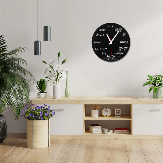 Math Equations Wall Clock | 12" Silent Quartz | Educational Timepiece for Teachers & Math Lovers | Brick by Brick