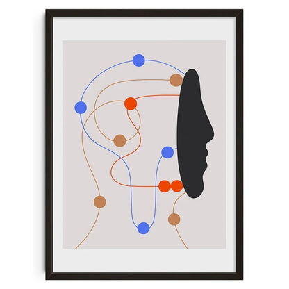 Vintage Abstract  Wall Art | 7.9 - 19.7 in | Mind Maze Poster | Retro Canvas Print | Unframed | Brick by Brick