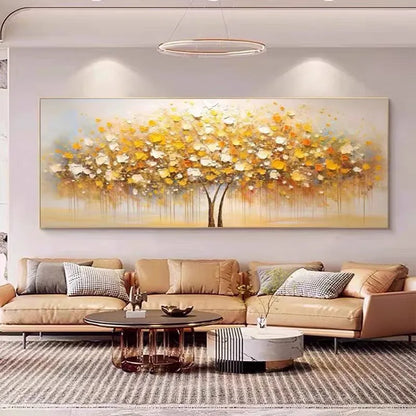 Hand Painted Blossom Tree Wall Art | 19.7 - 59.1 in | Abstract Blue Flower Oil Painting | Modern Canvas | Brick by Brick