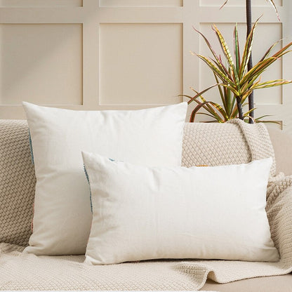 Japandi Floral Pillowcase | Cotton & Linen | Colorful Embroidered Accent | Brick by Brick