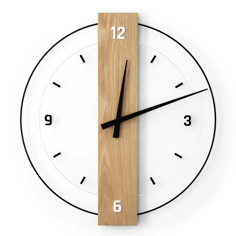 Silent Oak Wall Clock | 12–14″ | Minimalist Wooden Timepiece