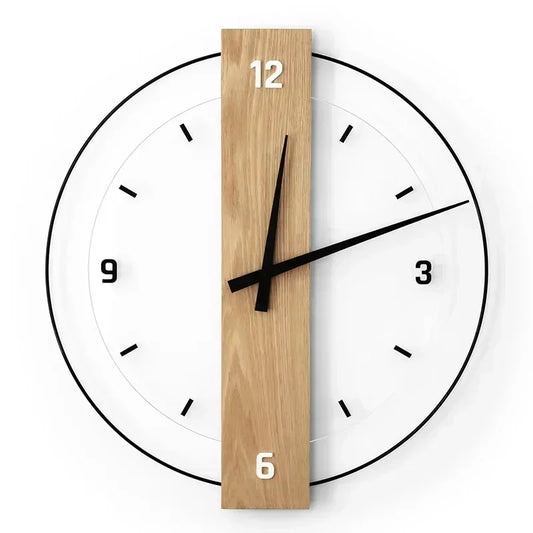 Silent Oak Wall Clock | 12–14″ | Minimalist Wooden Timepiece
