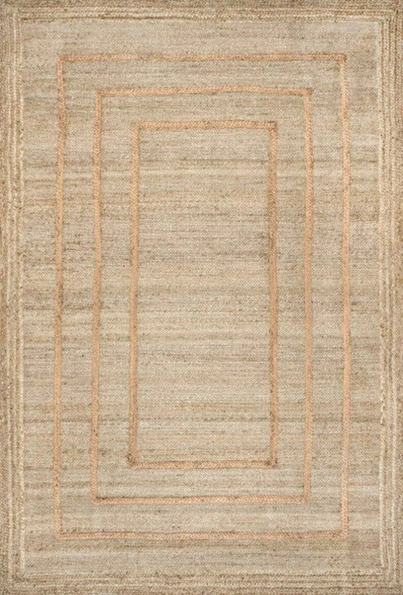 Japandi Rug | Natural Jute Area Rug | Unisex | Geometric Pattern