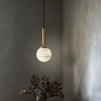Copper Pendant Light | D4.7 in or D5.9 in | Modern Marble | Single Head Chandelier | Brick by Brick