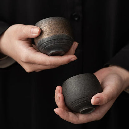 Rustic Ceramic Espresso Cups | 3oz Stoneware with Earth-Toned Glaze | Microwave & Dishwasher Safe