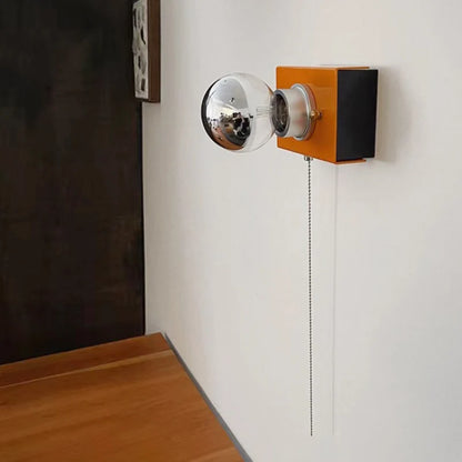 Bauhaus Retro Wall Lamp | 3.5in | Orange Square Box Camera Design | Decorative Sconce | Brick by Brick