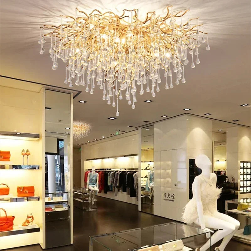American Crystal Pendant Chandelier | D15.7- 47.2 in & L39.4-70.9 in | Modern Luxury Ceiling Light | Brick by Brick
