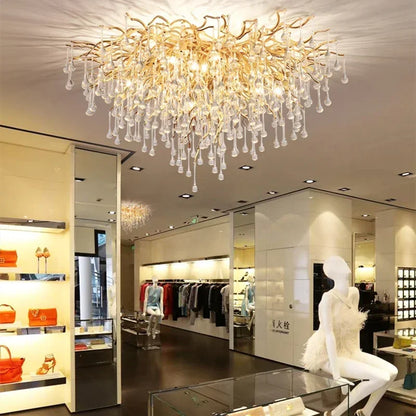 American Crystal Pendant Chandelier | D15.7- 47.2 in & L39.4-70.9 in | Modern Luxury Ceiling Light | Brick by Brick