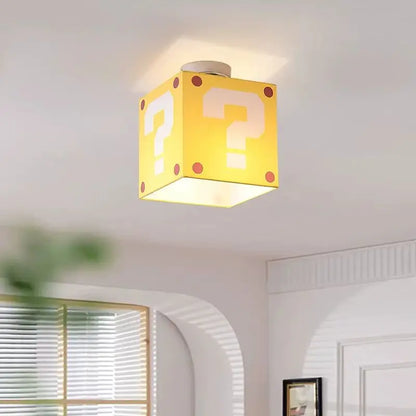 Retro Pixel Ceiling Light | Question Block Style | E27 Socket | 3 Light Modes