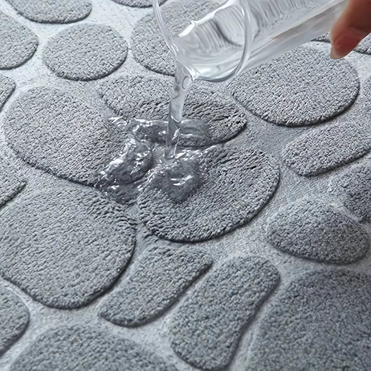 Cobblestone Kitchen Mat | L23.62-62.63 in | Non-Slip Washable Polyester Rug | Absorbent Home Floor Carpet | Brick by Brick