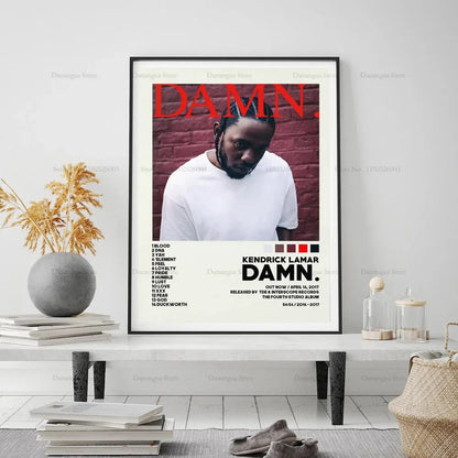 Kendrick Lamar Album Canvas Wall Art | 7.9 - 19.7 in | Good Kid Maad City Poster | Hip Hop Music Decor | Unframed | Brick by Brick